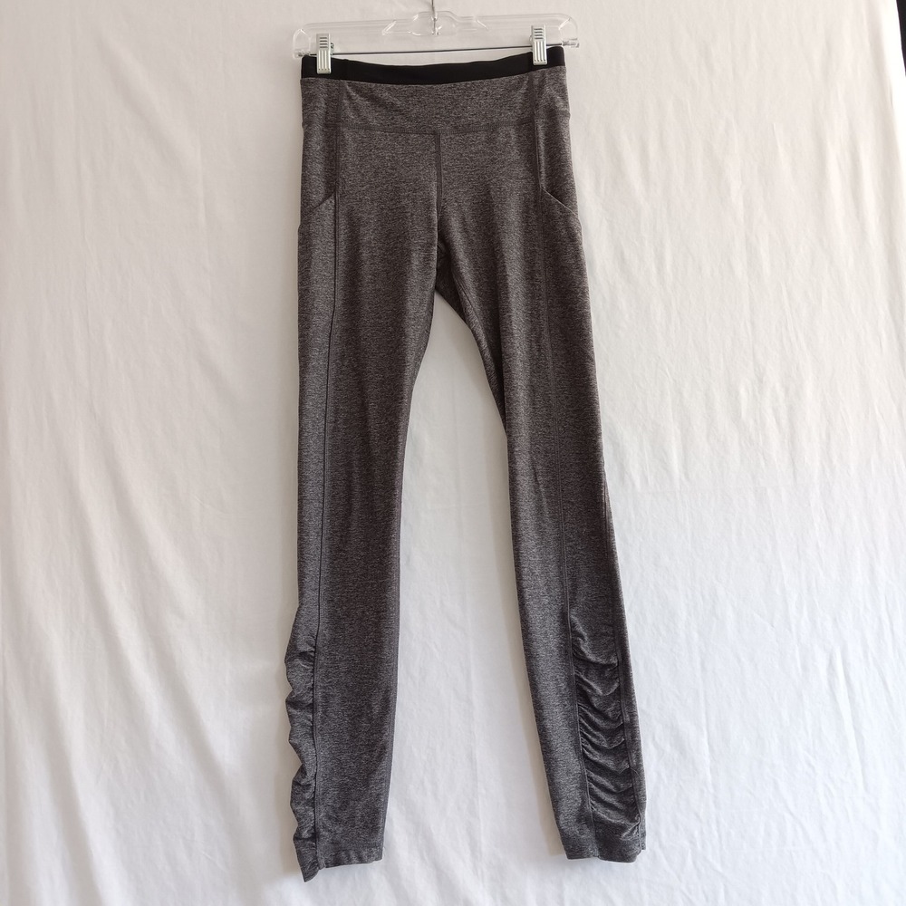 Lululemon Leggings Women 4 Grey Excellent Ruched Pockets Heathered